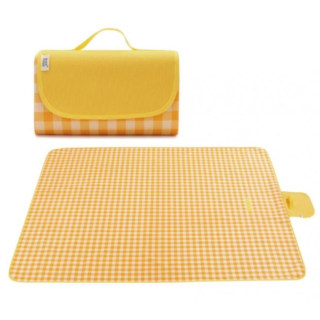 Levně Žluto-bílá kostkovaná podložka na piknik, MATA01WZ13