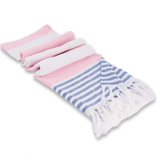 Levně Bavlněný ručník v růžovo-bílé barvě - 100x180 cm, REC50WZ4