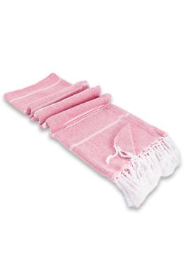 Růžový plážový uterák z bavlny - 100x180 cm