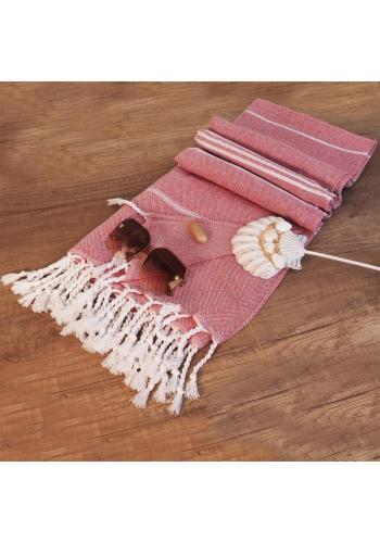 Růžový plážový uterák z bavlny - 100x180 cm