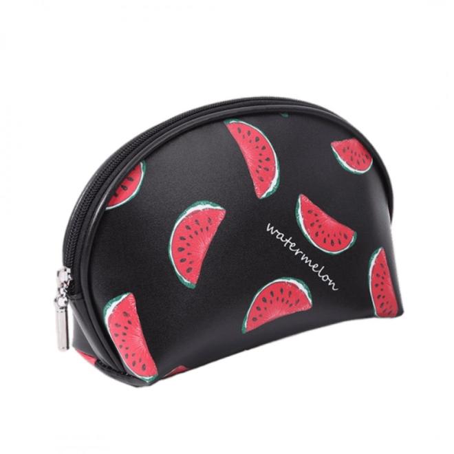 Levně Kosmetická taška s melouny v černé barvě, KS58