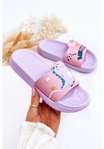 Dětské pantofle fialové barvy
