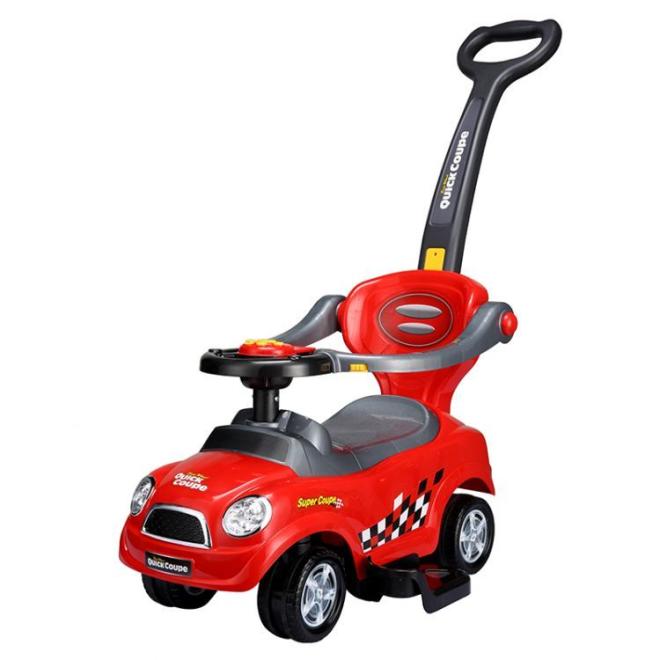 Levně Červené dětské autíčko s rukojetí 3v1, Multi__321-CZERWONY