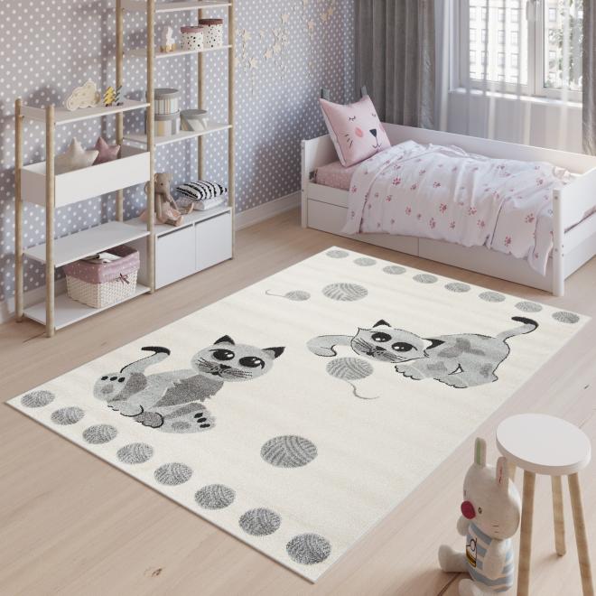 Levně Bílo-šedý koberec pro děti s obrázkem, TAP__E662A HAPPY FBA-120x170 120x170cm