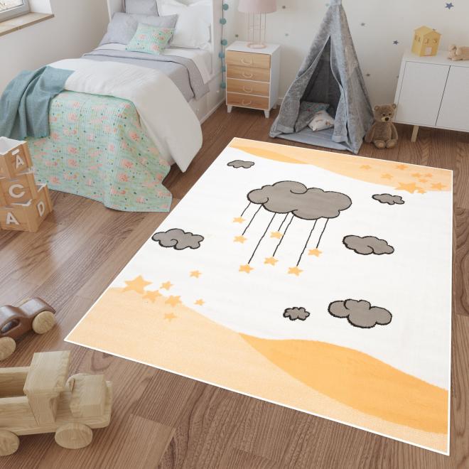Oranžový koberec pro děti s obrázkem