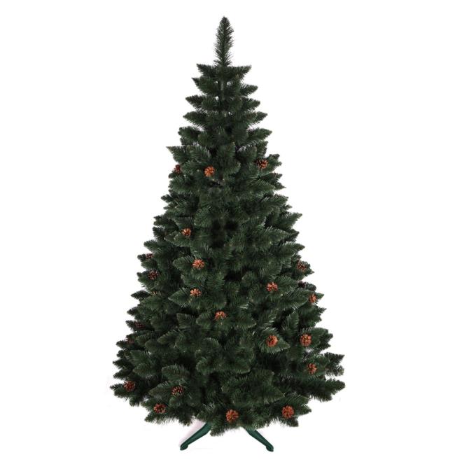 Levně Vánoční hustý stromek borovice s šiškami - 220 cm, POL__SOKDL220 SKL3