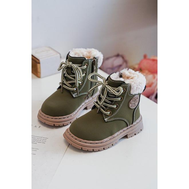 Dětské zelené boty na zip