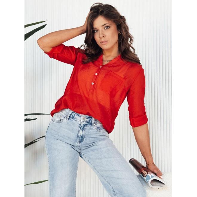 Levně Červená průsvitná dámská košile, ry2323-L L
