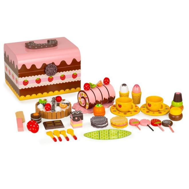 Levně Sada dřevěné krabičky na sladkosti, krájení dortu, multi__HC601926