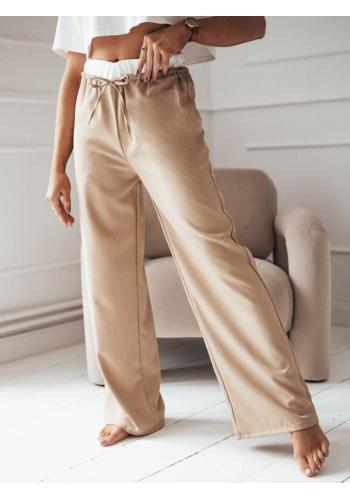 Široké dámské kalhoty hnědé barvy