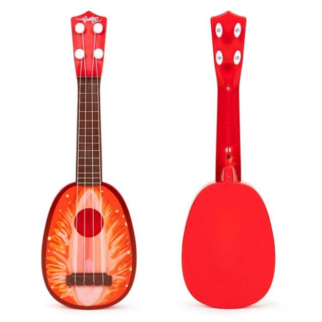 Levně Kytara na ukulele pro děti, čtyři struny, jahoda, Multi__MJ030 STRAWBERRY