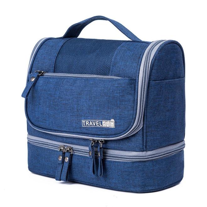 Voděodolná kosmetická taška modré barvy