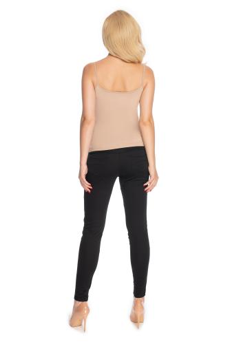 Dámské těhotenské kalhoty úzkého střihu v černé barvě