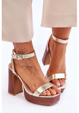 Dámské zlaté sandály na masivní platformě