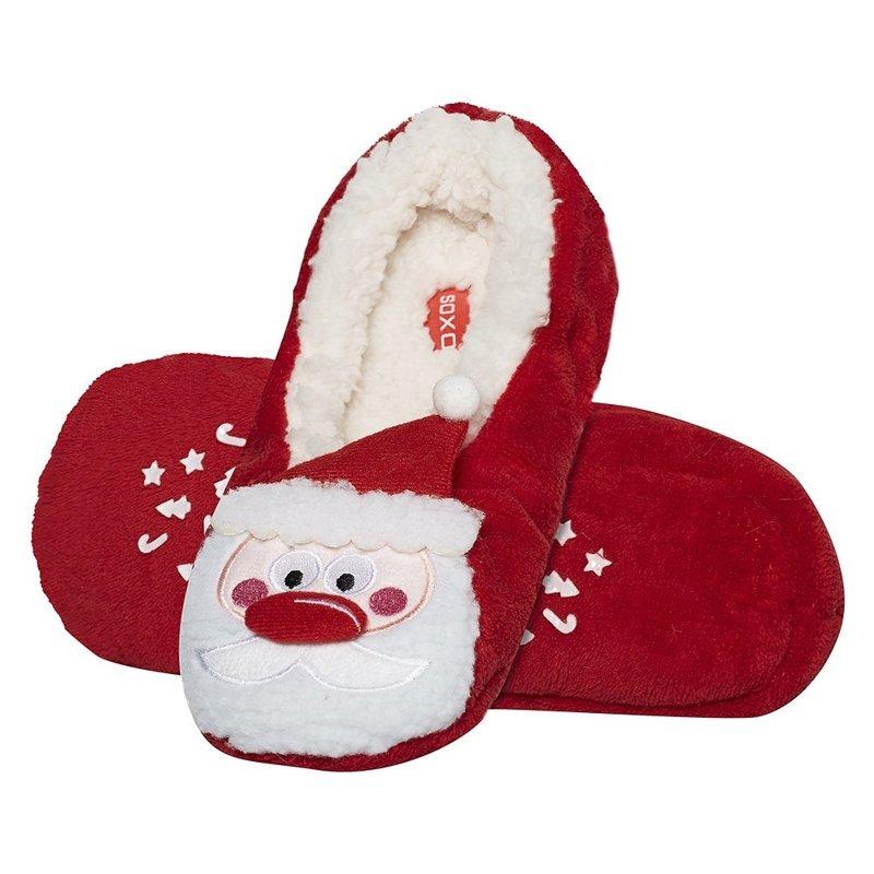 Červené vianočné papuče so Santa Clausom pre dámy
