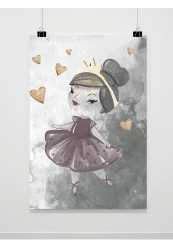 Dětský malovaný plakát na stěnu - princezna