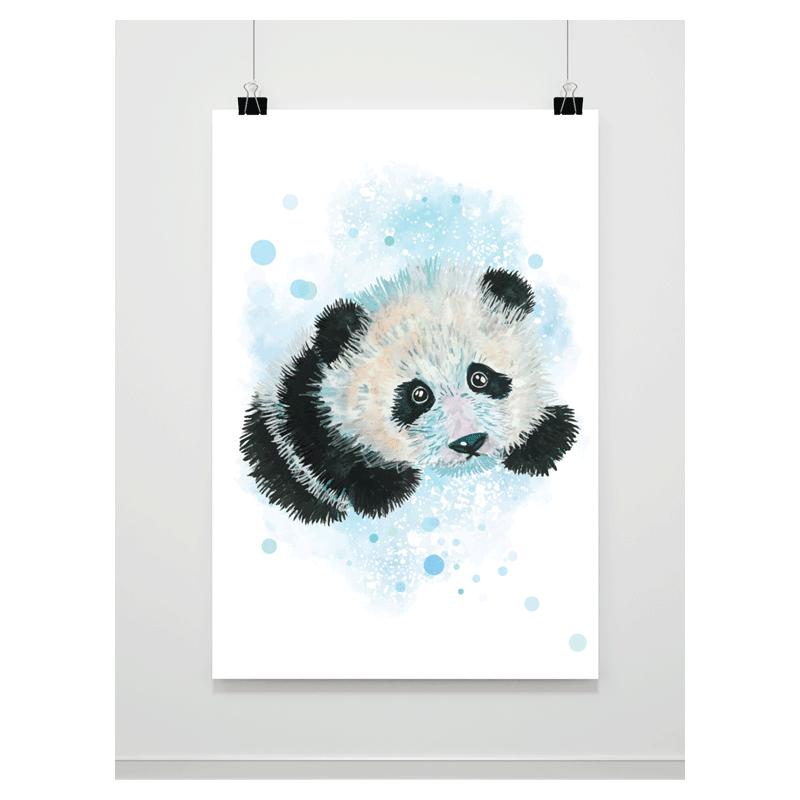 Levně Akvarelový dětský plakát s obrázkem pandy, PP173 A4