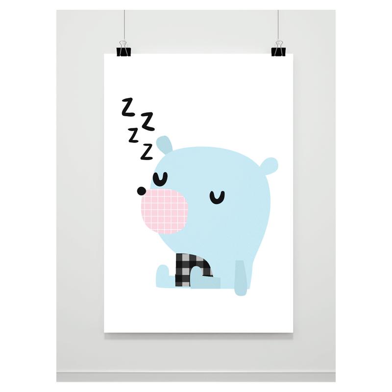 Levně Spící medvěd, dekorační plakát do pokoje, PP175 A3