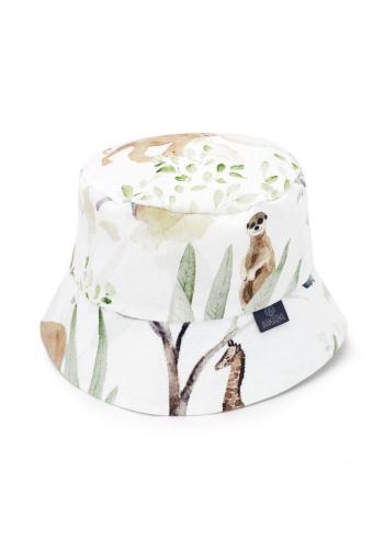 Dětský bavlněný klobouk s motivem Savany v bílé barvě