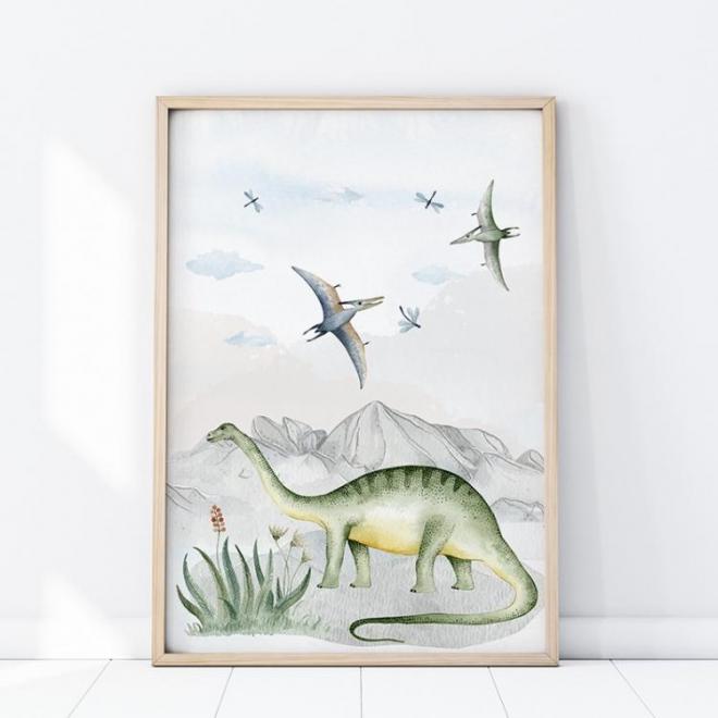 Levně Plakát do dětského pokoje s motivem dinosaurů, P283 A3