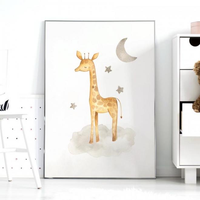 Levně Plakát do dětského pokoje s motivem žirafy, P082 A3