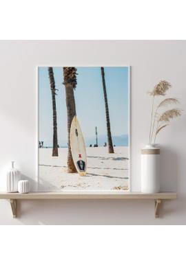 Plážový plakát s motivem surfu