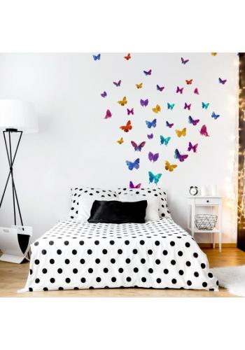 Sada nálepek na zeď s motivem barevných motýlů