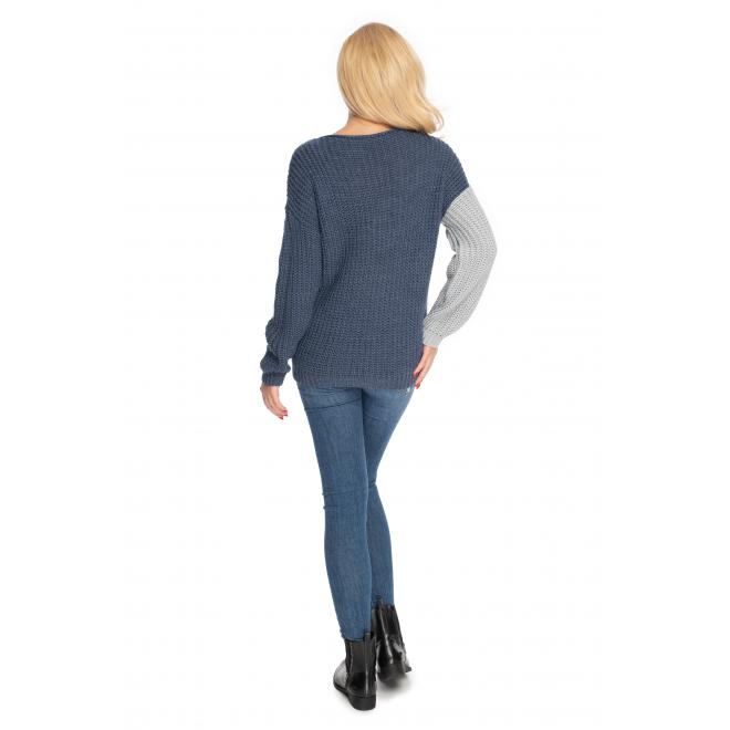 Klasický těhotenský svetr v jeansové barvě