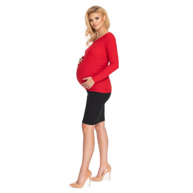 Dámská těhotenská halenka s dlouhým rukávem červené barvy