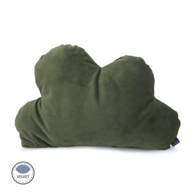 Sametový polštář - oblak v zelené barvě