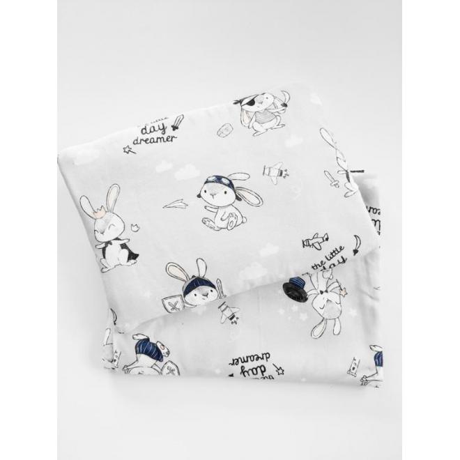 Levně Bambusová deka na léto pro miminka - zajíčci (polštář grátis), PP113 70x100cm
