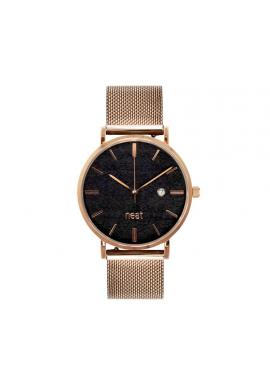 Zlato-černé módní hodinky s kovovým řemínkem pro dámy