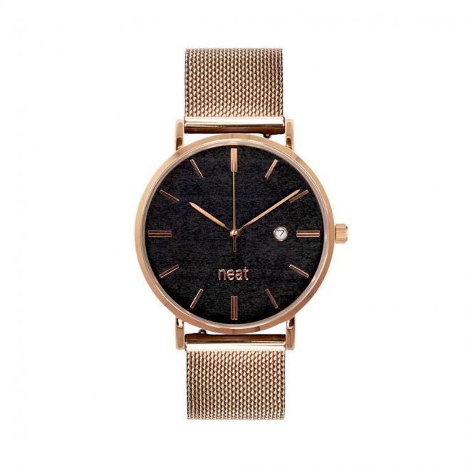 Zlato-černé módní hodinky s kovovým řemínkem pro dámy