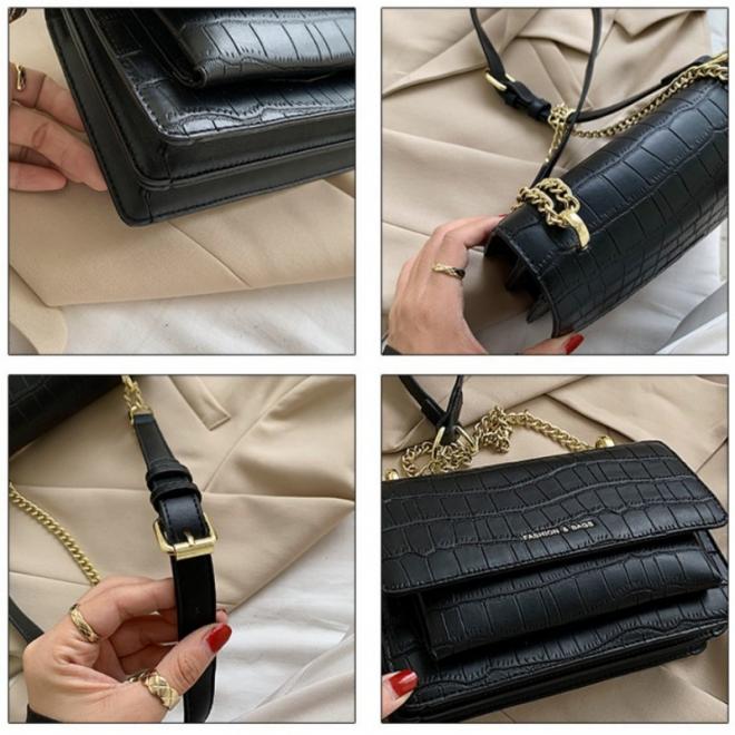 Dámské elegantní kabelky z ekokůže v černé barvě