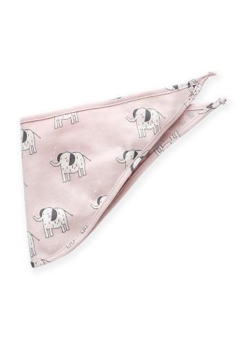 Růžový dívčí šátek na krk se sloníkem