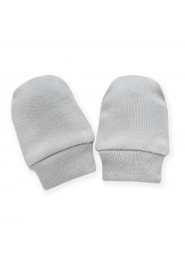 Bavlněné rukavičky pro miminka v šedé barvě