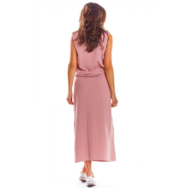 Dlouhá dámská sukně růžové barvy na léto