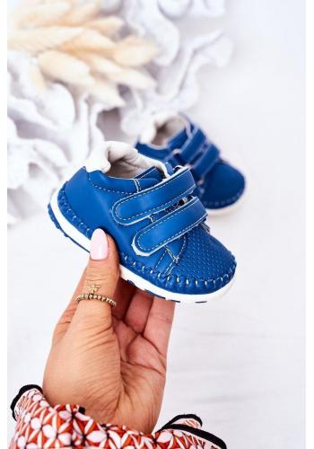 Trendy dětská kožená sportovní obuv v modré barvě