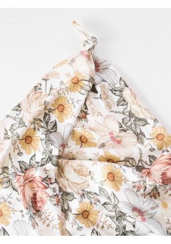 Bambusová deka pro miminka - Vintage květiny (polštář grátis)