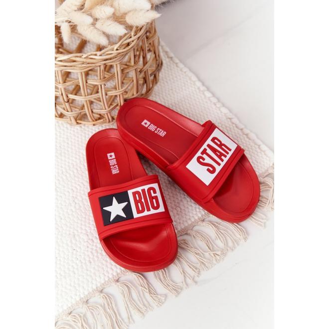 Módní dětské pantofle značky BIG STAR v červené barvě