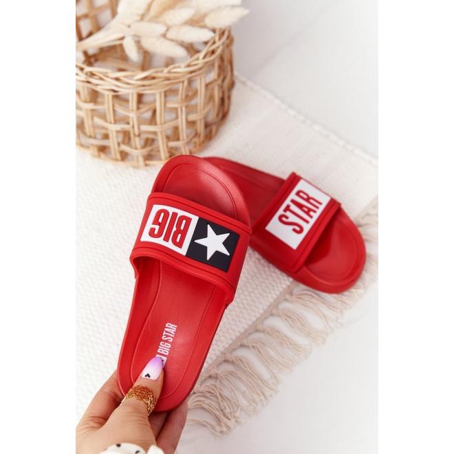 Módní dětské pantofle značky BIG STAR v červené barvě