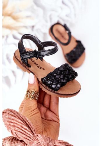 Módní dětské sandálky v černé barvě