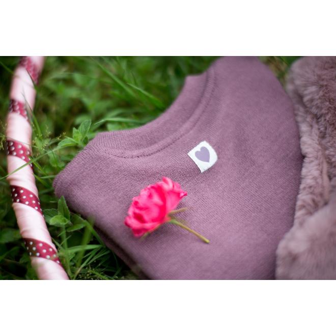 Tmavě růžový dívčí bavlněný svetřík