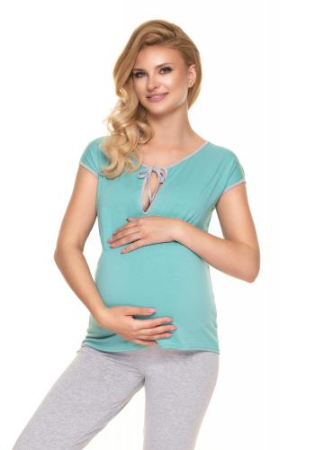 Mátové dvoudílné těhotenské a kojící pyžamo